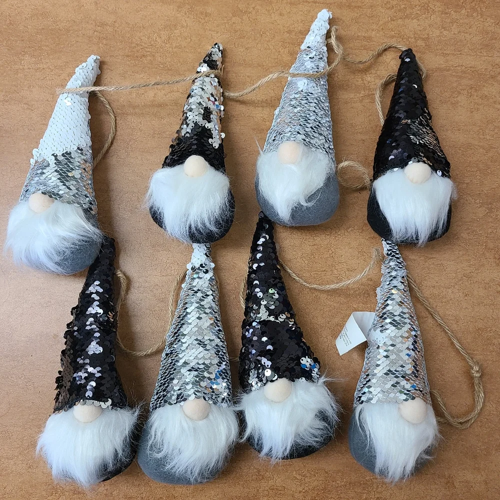 Plush Sequin Gnome Garland